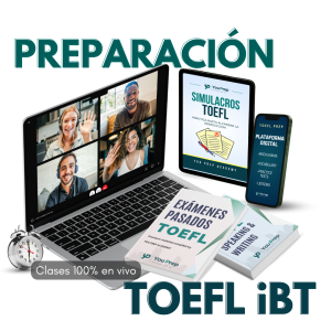 Preparación TOEFL iBT para el examen 2026 con clases en vivo y recursos digitales.