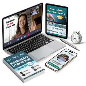 Curso de inglés en línea con plan personalizado y clases en vivo.