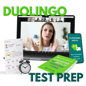 Estudiante preparando el Duolingo English Test en una clase en directo de You Prep Academy
